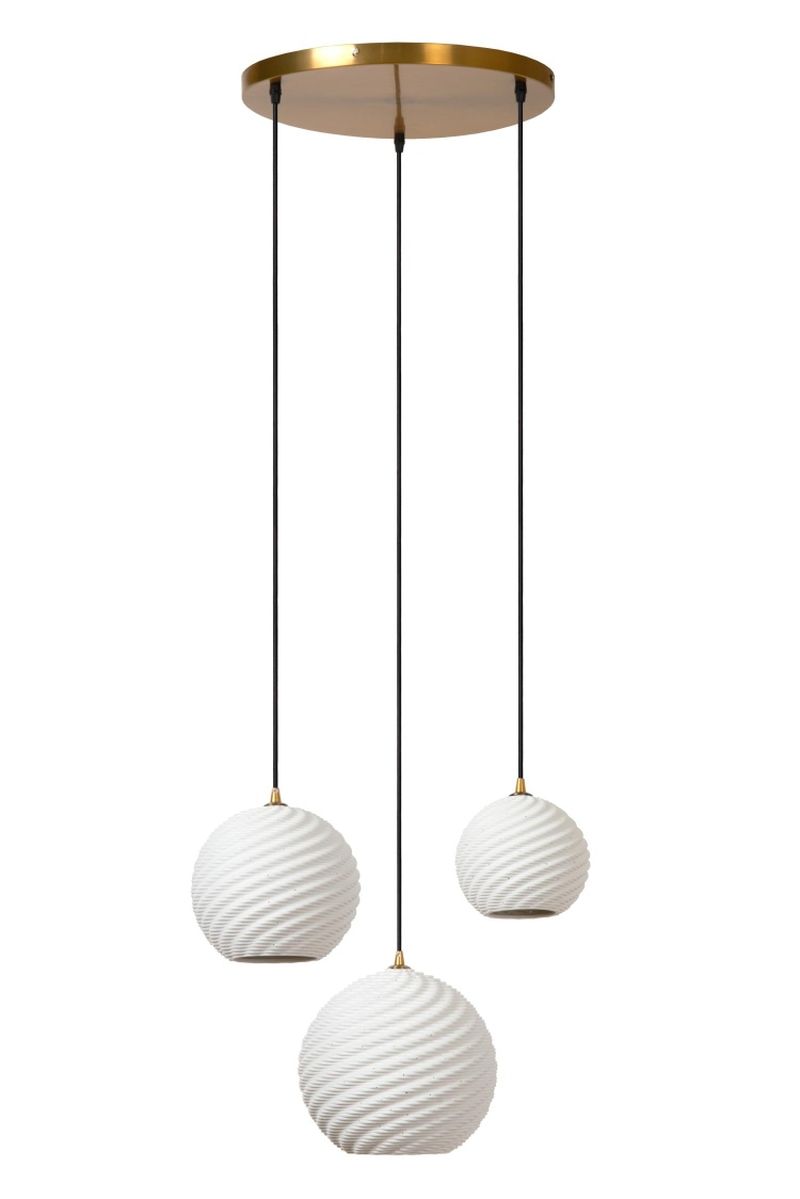 Lucide BINA - Závesné svietidlo - Ø 40 cm - 3xE27 - Biele